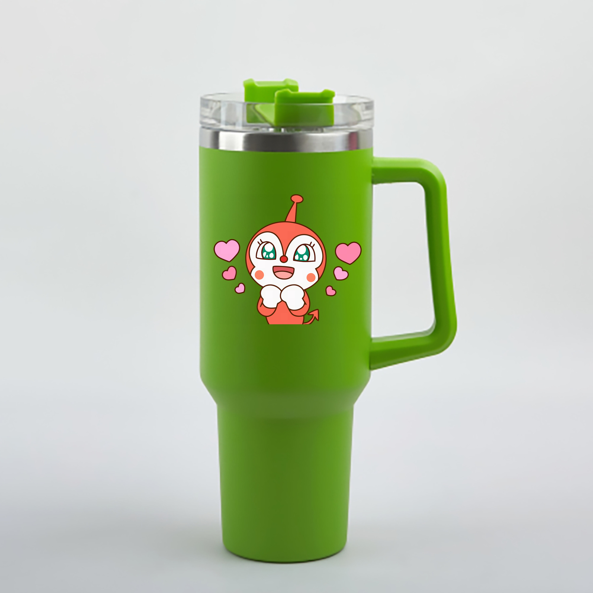 （画像用） アンパンマン Anpanman 1200mL車用タンブラー - クリスタルステッカー（プラスチックストロー付き）